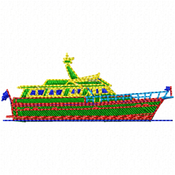 Boats Embroidery Design 9 Boats Embroidery Design 9